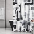 thumbnail image 2 of Shower Curtain Black and Grey Shower Curtain for Bathroom Black and White Shower Curtain Set Water Repellent Geometric with Heavy Duty Gray Bathroom Curtain for Hotels Bathtubs, 72x72, 2 of 5
