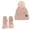 Rose, variant on C.C Women Waffle Knit Fuzzy Sherpa Lined Pom Beanie & Mitten Winter Gloves Set, Black
