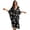 Black and White - Daisy, variant on Floral Print Kaftan Dress for Women Plus Size Summer Beach Dress V-Neck Batwing Sleeve Caftan Maxi Dress Loose Fit Swimsuit Cover up