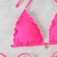 thumbnail image 5 of Women's String Triangle Bikini Two Piece Bikini Sets for Women Swimsuit Halter Top Bathing Suit (Pink,L), 5 of 6