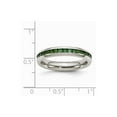 thumbnail image 6 of Solid Stainless Steel 4mm May Green CZ Cubic Zirconia Engagement Ring Size 6, 6 of 7