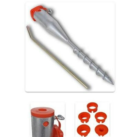 Garden Umbrellas Game Umbrella Stand Parasol Stand Holder Retractable-Ground Spike Galvanized Steel Garden Patio Parasol Ground Stand ()