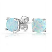 White Created Fire Opal Stud Earrings Wgold Plated Womens Ginger Lyne Collection