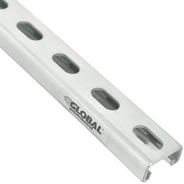 Metal Channel, 12 Gauge, Slotted, Pre-Galvanized Zinc Plated, 1-5/8" x 7/8" x 8', Lot of 4