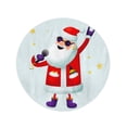 thumbnail image 2 of KDAGR 60 inch Round Beach Towel Blanket Rock N Roll Santa Character Singing Claus Star Microphone Travel Circle Circular Towels Mat Tapestry Beach Throw, 2 of 2