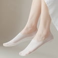 thumbnail image 5 of VV AVEORS 5 Pairs No Show Sheer Socks Women, Low Cut Invisible Cotton Socks Non Slip Pack, Breathable Summer Loafer Flat Boat Socks White One Size, 5 of 7