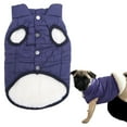 thumbnail image 4 of Abrigo cálido de suéter de invierno para perros, chaqueta cálida con forro para perros, abrigo frío para perros pequeños, ropa cálida, sudadera azul, 4 of 10