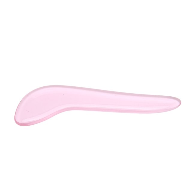 Dekaim Herramienta de Masaje Gua Sha, Tratamiento de meridianos Multiusos, Tabla de raspado Gua Sha de Cristal Rosa para Cara, Ojos, Cuerpo linfático