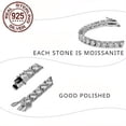 thumbnail image 4 of 3mm Moissanite 925 Sterling Silver 18k Gold Plated Moissanite Tennis Chain Bracelet - Elegant Hand Chain For Mother's Day, Anniversary, Birthday Party - Luxury Gift, 4 of 9