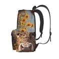 thumbnail image 3 of Disketp Cute Cow Sunflower Crown A Mochila Escolar de Gran Capacidad y Peso Ligero, Mochila de Viaje Ideal para Escuela, Trabajo y Uso Diario, Cómoda y con Estilo, 3 of 8