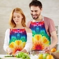 thumbnail image 3 of Rainbow Tie Dye Mandala Pattern Apron-Garden Aprons for Women with Pockets-Cotton Linen Waterproof Kitchen Cooking Gardening Aprons Adjustable for Kitchen,Cooking,BBQ and Salon 33x27 Inch, 3 of 7