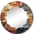 thumbnail image 3 of DESIGN ART Designart "Hardedge Art Earthy Euphony II" Abstract Modern Wall Mirror 24in.x24in., 3 of 5