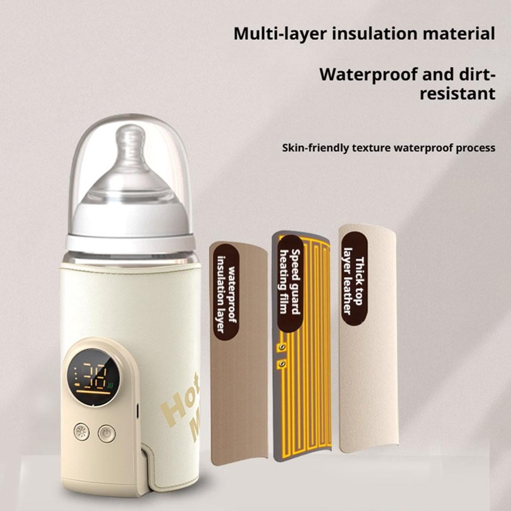 YaoHuan Upgrade Portable Bottle Warmer for Travel,6 Temp Milk Warmer with Smart Temperature Control & Night Light,Rapid Warming,Long-Lasting Warming up to 6-10H,for Breast Milk,8000mAh