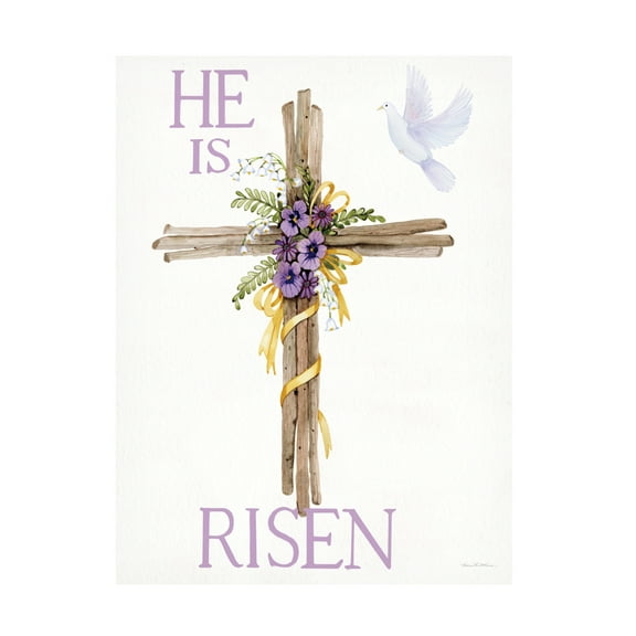 Trademark Fine Art 'Easter Blessing Saying III with Cross' Canvas Art by Kathleen Parr McKenna