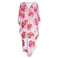 thumbnail image 6 of XYZCANDO Kaftan Dresses for Women V-Neck Swimsuit Cover Up Plus Size Beach Caftan Lounge Dress Flowy Batwing Sleeve Beach Cover Ups Pink Hibiscus Flowers Print Resort Wear for Travel Vacation, 6 of 7