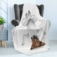 thumbnail image 4 of Yoga Soft Flannel Fleece Throw Blanket, Dog Upside down Relaxing Closed Eyes Meditating Calm Therapy Humor Animal Print, Cozy Plush for Indoor and Outdoor Use, 60" x 80", White Brown, by Ambesonne, 4 of 5