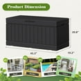 thumbnail image 2 of XPOPR Outdoor Storage Box 85 Gallon Resin Waterproof Deck Box Delivery Box with Wood Texture Large Storage Bin for Patio Cushions (Black), 2 of 9