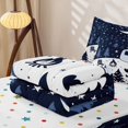 thumbnail image 5 of Manfei Adventure Cartoon Car Zipper Twin Comforter Sets with Fitted Sheet and 2 Pillowcases,Happy Camping Zipper Bedding Set,Black Blue White,Reversible, 5 of 7