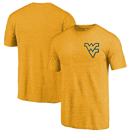West Virginia Mountaineers Fanatics Branded Primary Logo Left Chest Distressed Tri-Blend T-Shirt - (Best Chest In The West Contest)