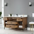 thumbnail image 2 of Kesia 60" Single Bathroom Vanity Set in Brown Pine with Aosta White Composite Stone Countertop without Mirror, 2 of 8