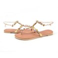 thumbnail image 1 of Boho Ladies Women's Rhinestones Flat Sandals Summer Comfy Flip Flops Shoes Gift, 1 of 7