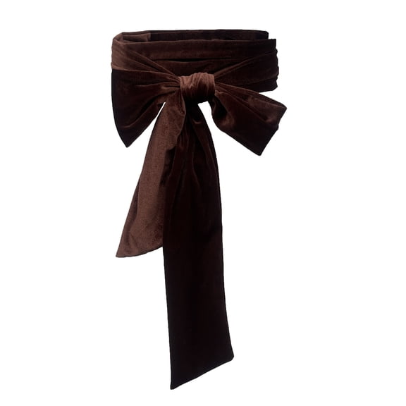 XmhyTop-A Velvet Sash Belt Elegant Wide Wedding Party Sash, Dress Waist Belt for Special Occasions,Brown