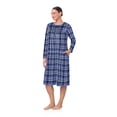 thumbnail image 4 of Aria Women’s Long Sleeve Stretch Velour 44" Sleepwear Nightgown, Sizes XS-5X, 4 of 7