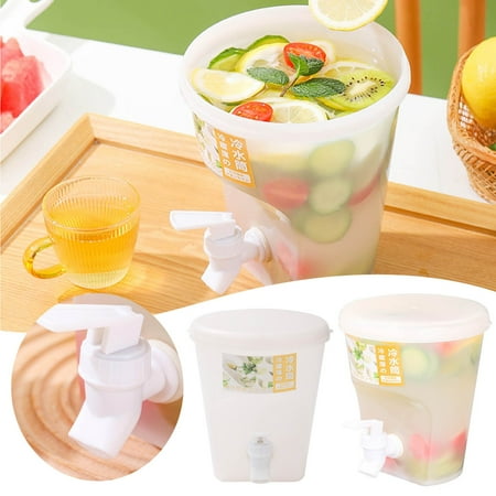 

Cold Water Bottle With Faucet Lemonade Cool Bucket Ice Fruit Beverage Dispenser With Spigot 1 Gallon 1.5 Liters Container Cold Kettle With Faucet In Refrigerator Wax Wraps for Food Reusable Large