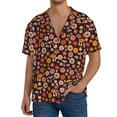 thumbnail image 3 of Balery 70s Groovy Hippie Retro Men's Casual Button Down Shirt Short Sleeve Textured Summer Cuban Beach Shirts-Medium, 3 of 7