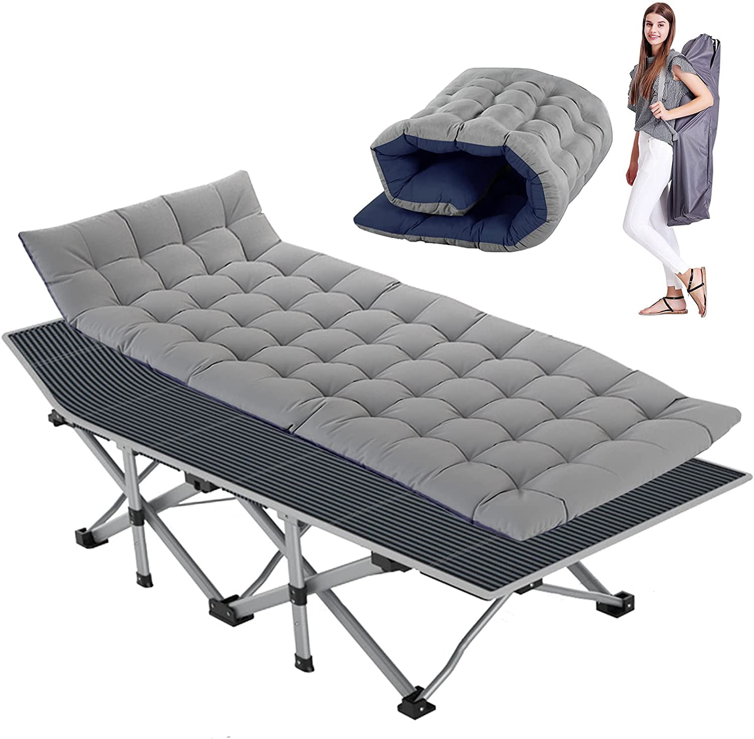 Docred Folding Camping Cot, Portable Folding Cots for Adults Bed