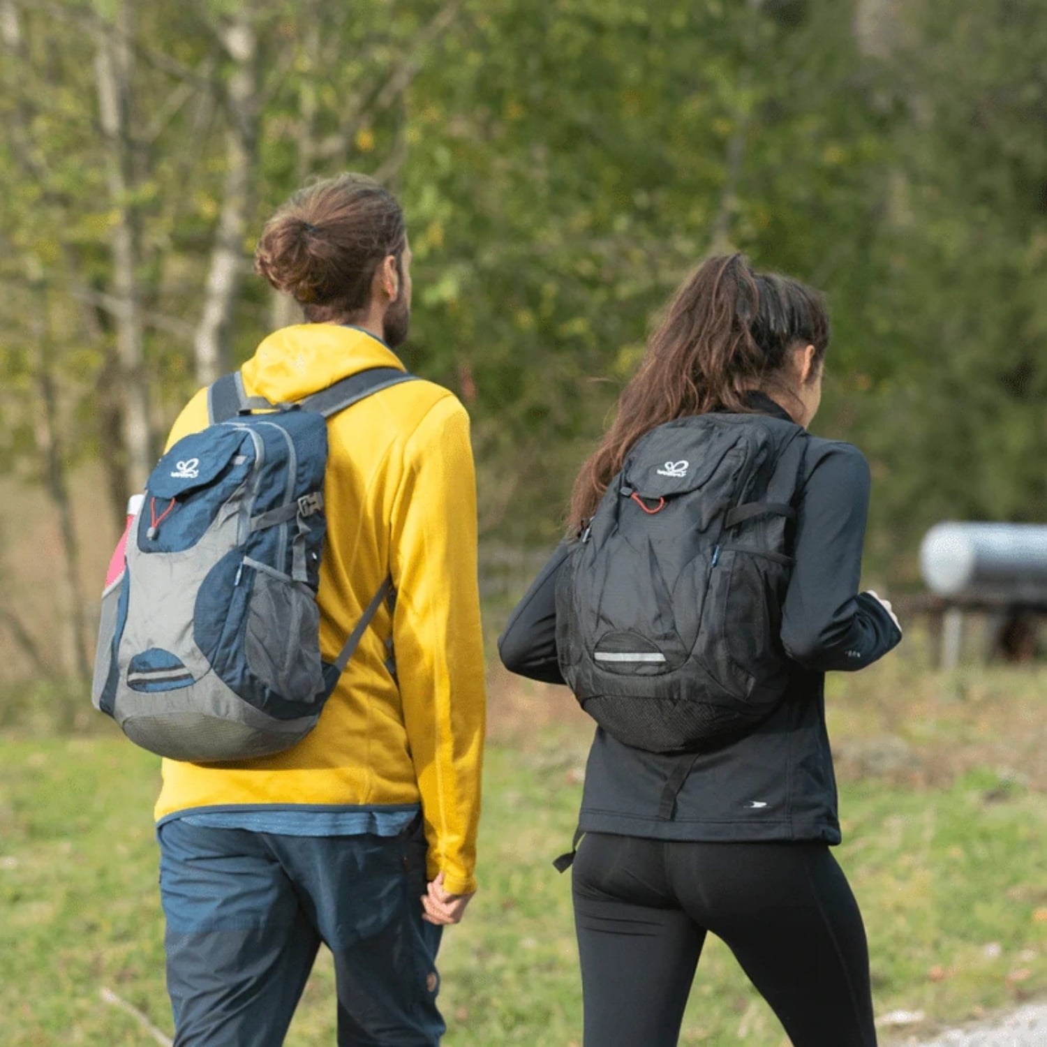 WATERFLY Unisex 30L Small Foldable Packable Travel Hiking Backpacks Daypack,Blue Gray