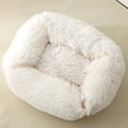 thumbnail image 2 of mnjin dog bed calming dog cat bed soft and fluffy cuddler pet cushion self warming puppy beds machine washable white, 2 of 8