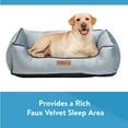 Vibrant Life Large Faux Velvet Box Dog Bed, Gray