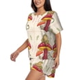thumbnail image 2 of Lsque Frog Sitting On Mushroom Women's Short-Sleeved Pajama Set - 2 Piece Soft and Lightweight Sleepwear Set-X-Large, 2 of 9