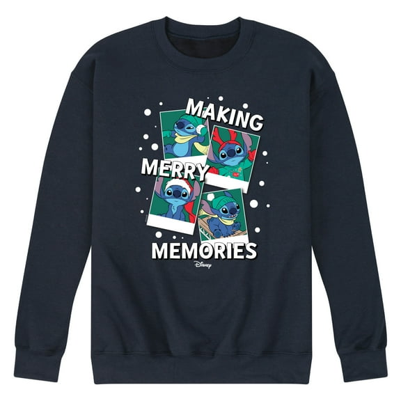 Lilo & Stitch - Making Merry Memories - Men's Crew Neck Fleece Pullover