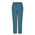 thumbnail image 5 of Blue Womens Pants Trousers Cotton Solid Color Daily Trousers for Women Dressy Casual, 5 of 5