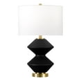 thumbnail image 1 of Henn&Hart 14"W Modern Metal Table Lamp in Matte Black/Brass Finish, 1 of 8