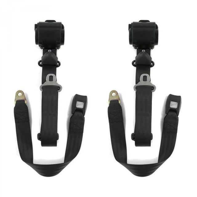 Ford 1933-1934 Model C Standard 3 Point Black Retractable Bucket Seat Belt Kit - 2 Belts