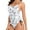 White, variant on Alkepwun Women's One Piece Swimsuit Adjustable Spaghetti Straps Floral Ruched Lace Up High Cut Romper Swimsuit Cheeky Bathing Suits on Clearance