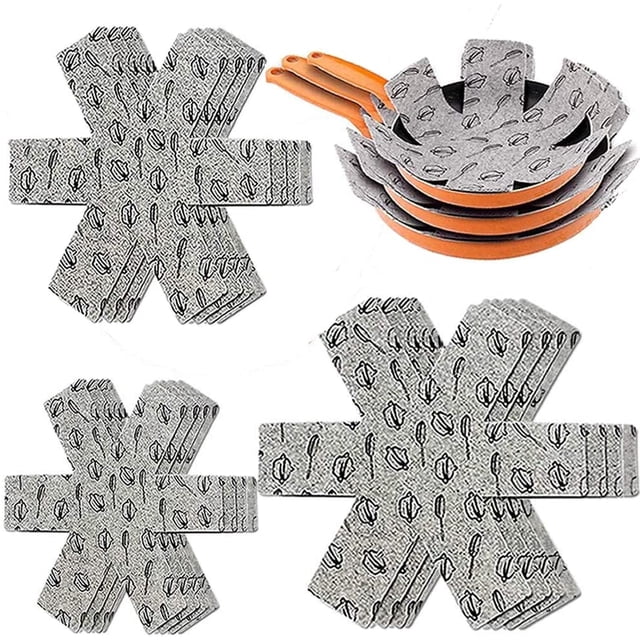 12 almohadillas divisorias de fieltro acolchadas impresas para separar y proteger las superficies de tu cocina para evitar arañazos por TUNC Sencillez