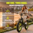 thumbnail image 6 of Seemoon Electric Dirt Bike for Adults 3OOOW 52V 25Ah 1300Wh 38 mh 105 miles 160Nm 40 degree Climb 20x4 inch Fat Tire Front Suspension Disc Brakes, 6 of 9