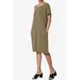 thumbnail image 3 of Robe T-Shirt Midi Longueur Genou à Manches Courtes Ajustée pour Femmes, 3 of 6