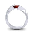 thumbnail image 4 of 1.20 Carat Princess Cut Garnet Gemstone & Natural Diamond Stylish Anniversary Ring for Women Solid 14K White Gold Size 11.5 by Diamond-Capitals, 4 of 8