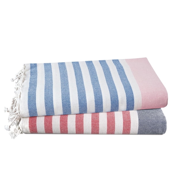 Toalla de playa LANE LINEN extra grande, paquete de 2 unidades, 39 x 71 cm, Old Glory Pink