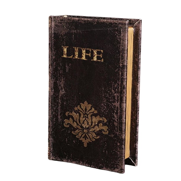 Caja de almacenamiento de adornos de libros de simulación de lujo, estuche de madera para joyas, accesorios de fotografía La vida
