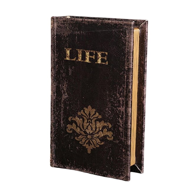 veasfak Luxury Simulation Book Storage Box Decorations.Collectible Jewelry Wooden Book Life