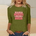thumbnail image 2 of Blusas para Mujeres Casual 3/4 Manga Cuello Redondo Impreso Suelto, Mujer 3/4 Manga Tops Y Blusas para Diario, 2 of 4