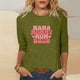thumbnail image 3 of Blusas para Mujeres Casual 3/4 Manga Cuello Redondo Impreso Suelto, Mujer 3/4 Manga Tops Y Blusas para Diario, 3 of 4