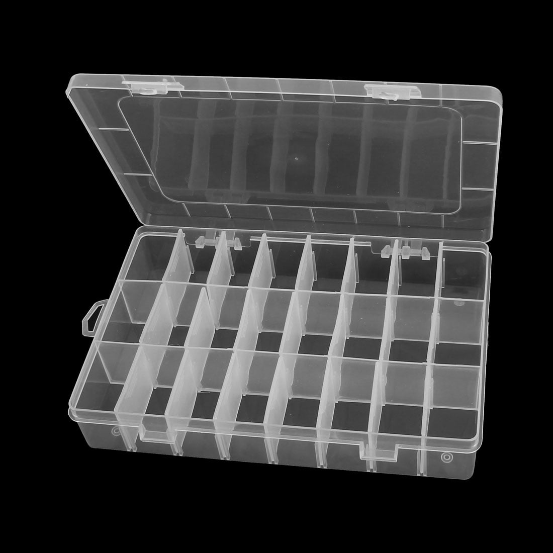 2pcs Clear White Plastic Detachable 24 Slots Storage Container Holder