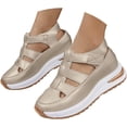thumbnail image 1 of Bootara Women'S Plus Size Hollow-Out Casual Sandals, Closed Toe Platform Sandals Height-Boosting Thick Sole, 1 of 12